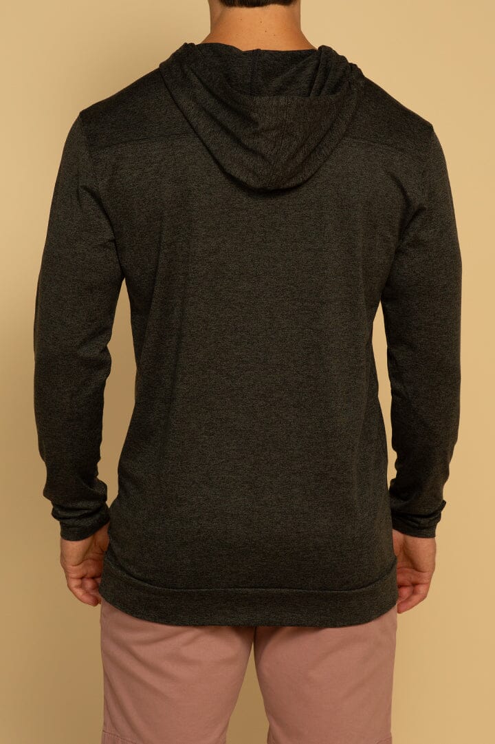 Charcoal Pullover Hoodie For Men - Back Angle