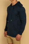 Black Pullover Hoodie For Men - Front Side Angle