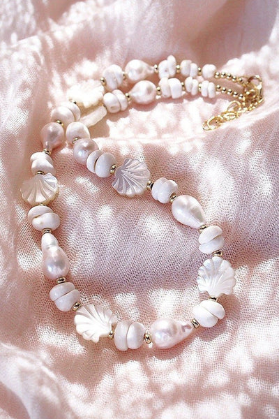 BAROQUE PEARL SCALLOP & PUKA SHELL NECKLACE - KEAO – Shore