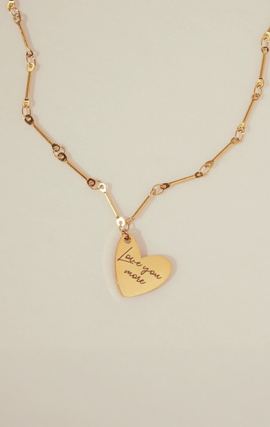 LOVEY DOVEY BAR NECKLACE - LOVE YOU MORE