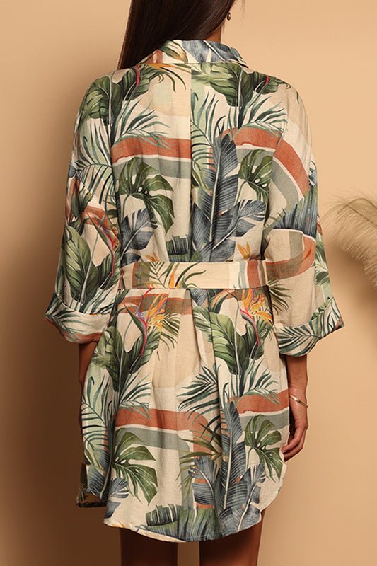 TIE WAIST OVERSIZED LINEN DRESS - MODERN TROPICS - XS