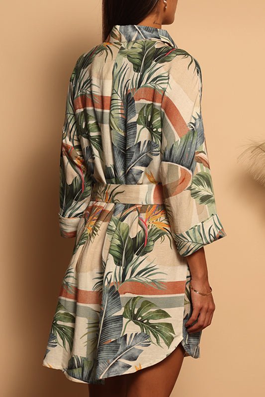 TIE WAIST OVERSIZED LINEN DRESS - MODERN TROPICS - XS