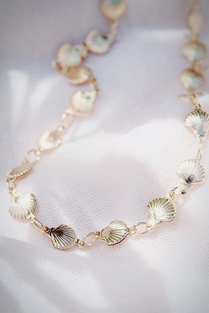 GOLD FILLED SEASHELL CHAIN CHOKER - LEIALOHA - GOLD