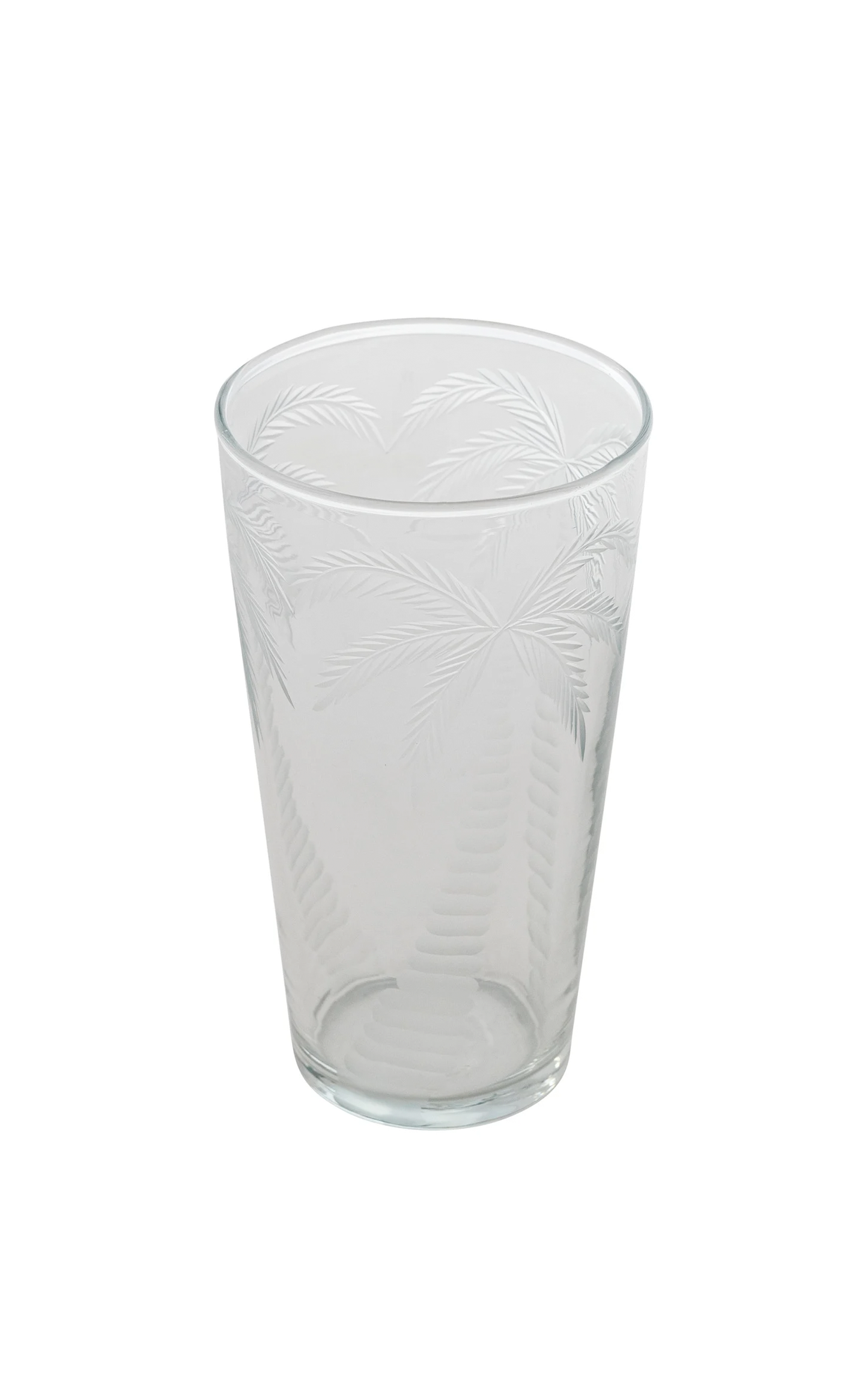 12 OZ. ETCHED DRINKING GLASS WITH PALM TREES