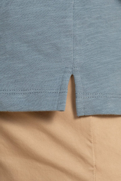 SHORT SLEEVE SLUB POLO - DUSTY BLUE - S