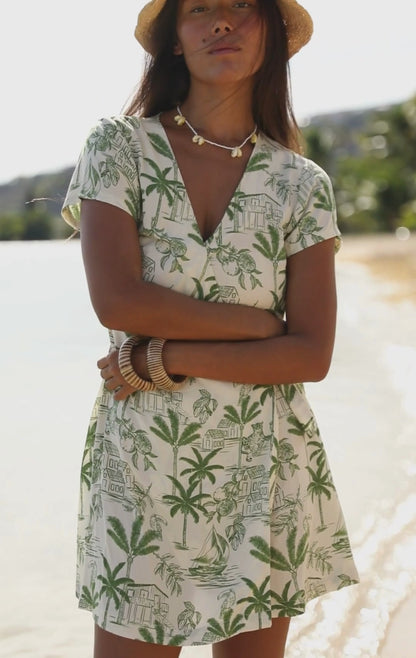 CAMILLE WRAP MINI DRESS