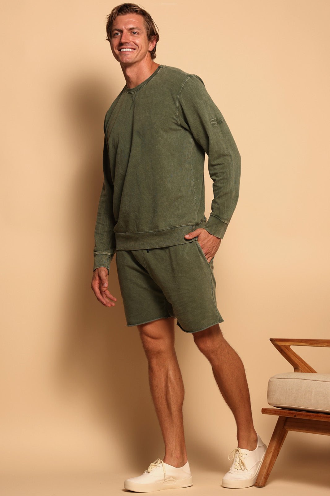 LONG SLEEVE PULLOVER - OLIVE - S