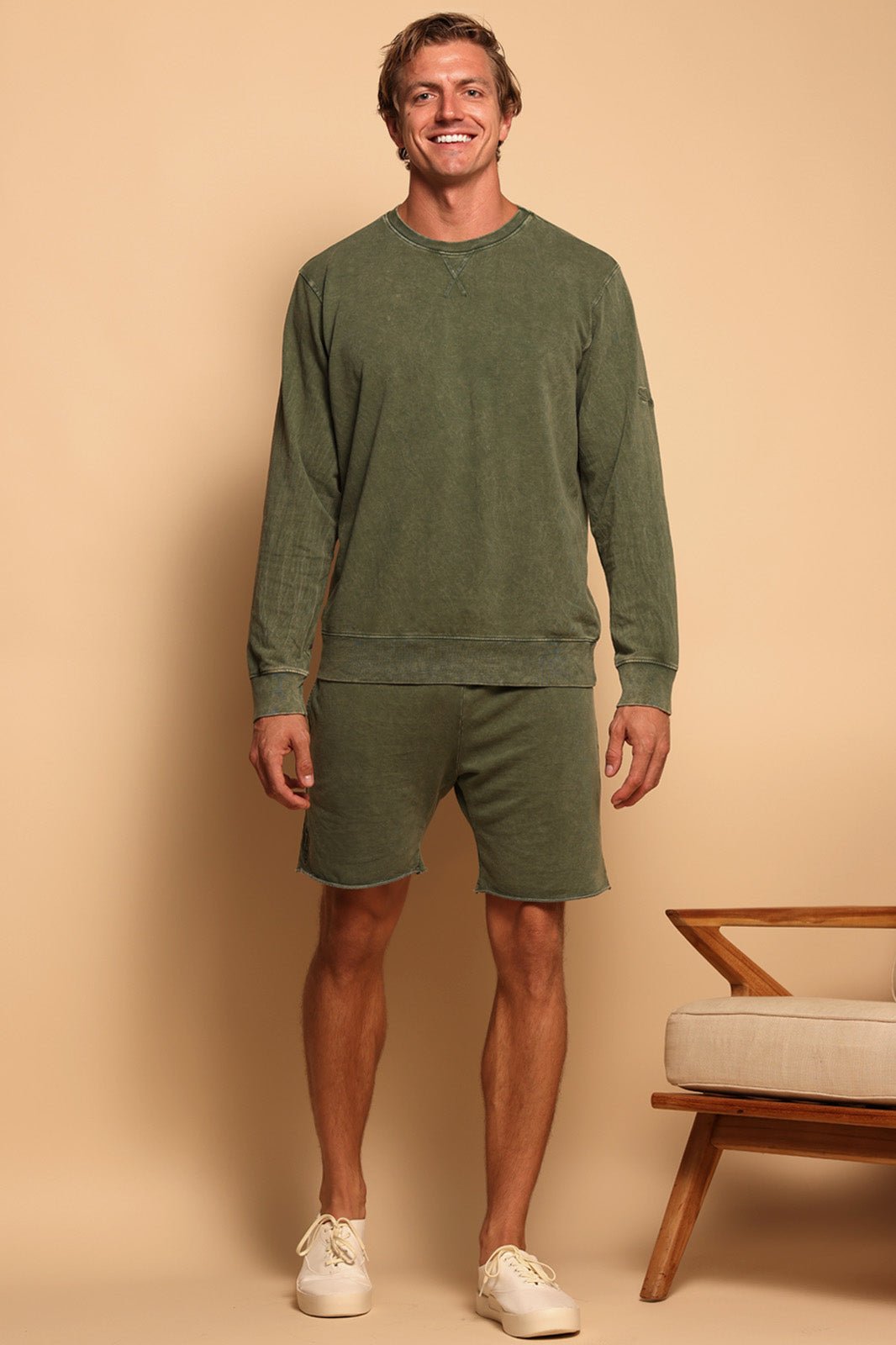 LONG SLEEVE PULLOVER - OLIVE - S