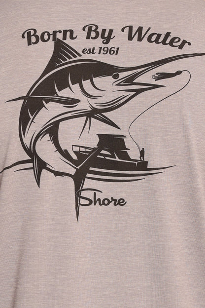 SHORE 1961 BORN BY WATER SS RASHGUARD - GREY/BLACK - S