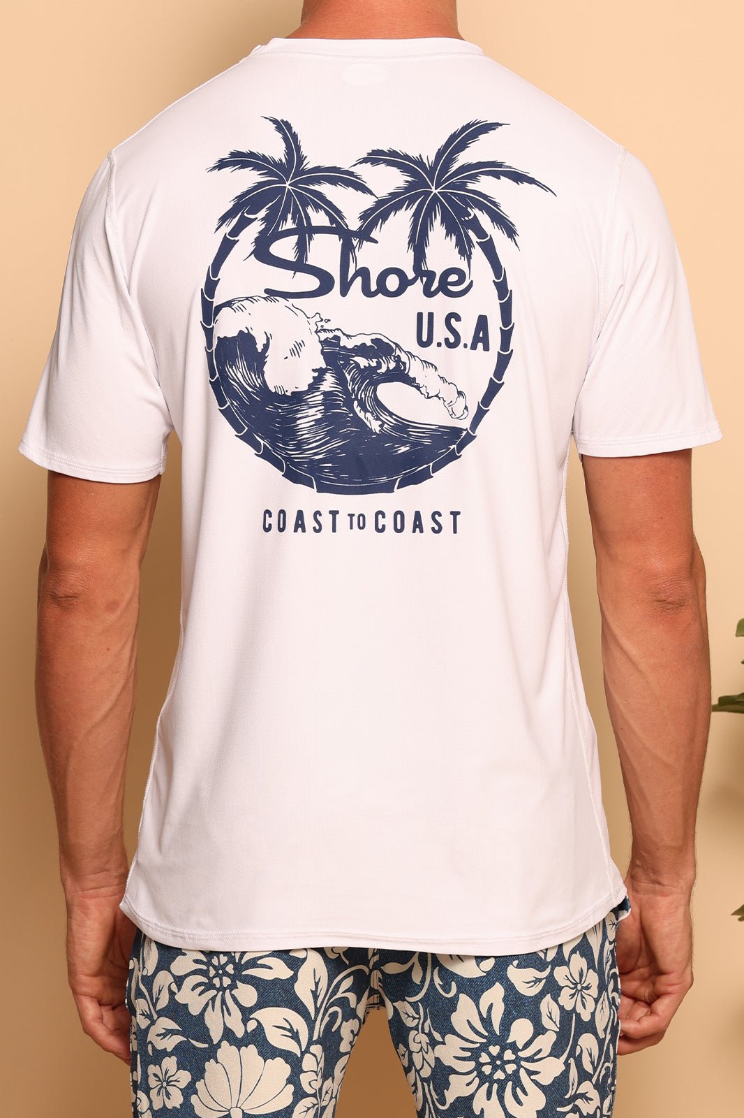 SHORE USA COAST TO COAST RASHGUARD - WHITE/NAVY - S