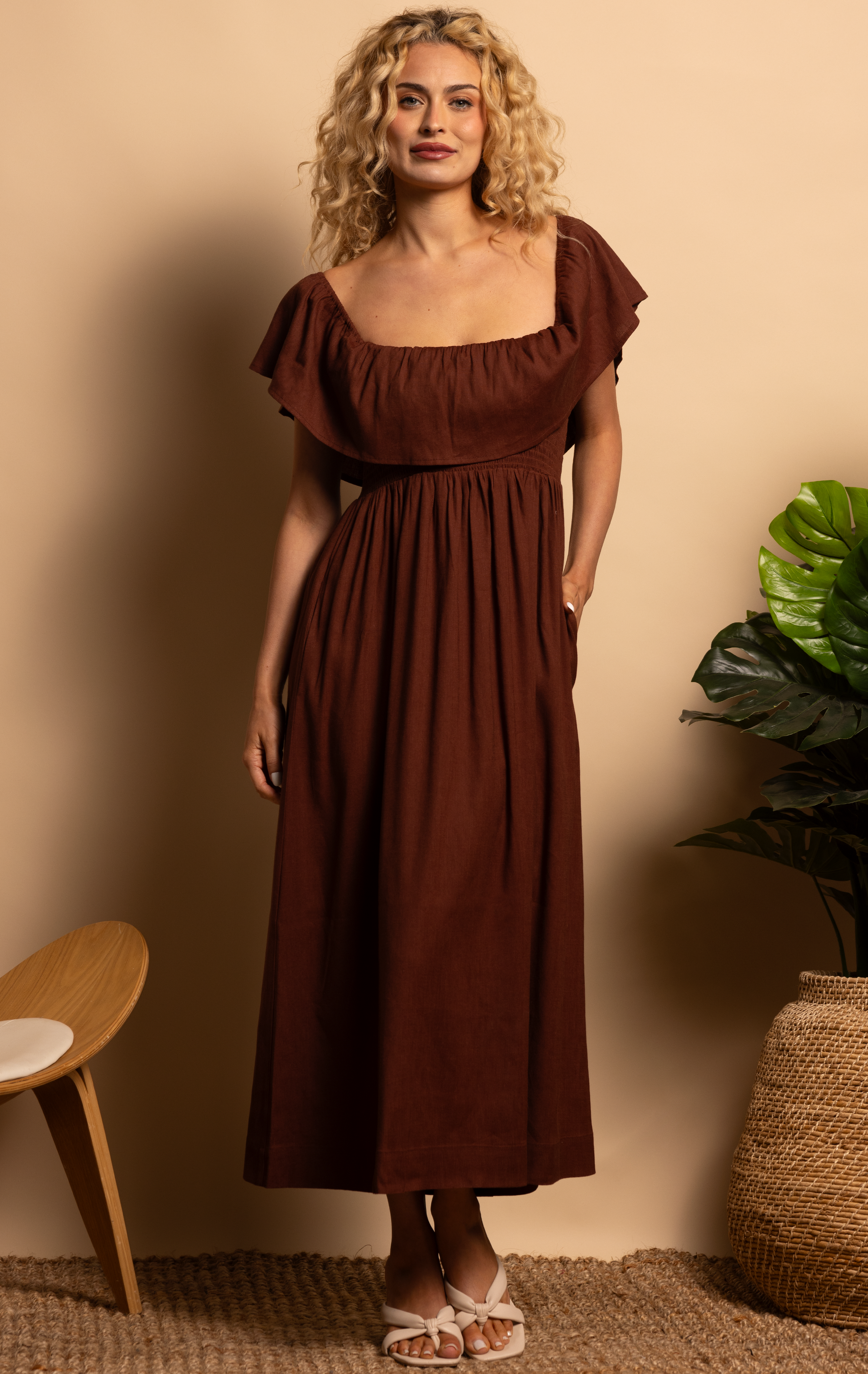 keepsake off the shoulder ruffle dress Keepsake One Shoulder Ruffle Midi Dress
