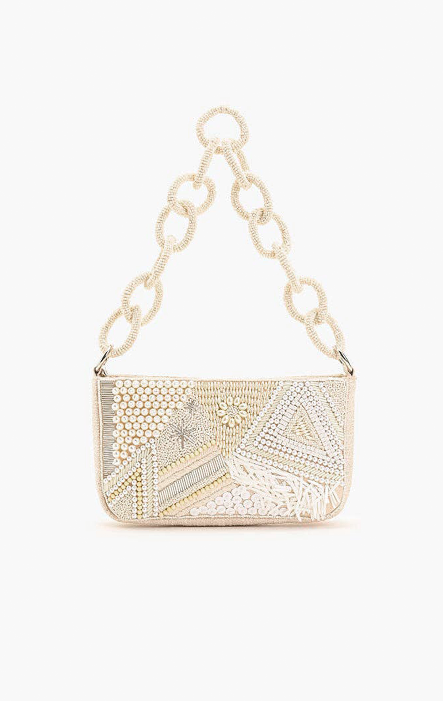 SHIMMERING SANDS EMBELLISHED SHOULDER BAG