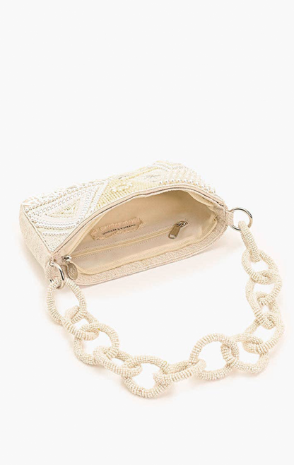 SHIMMERING SANDS EMBELLISHED SHOULDER BAG