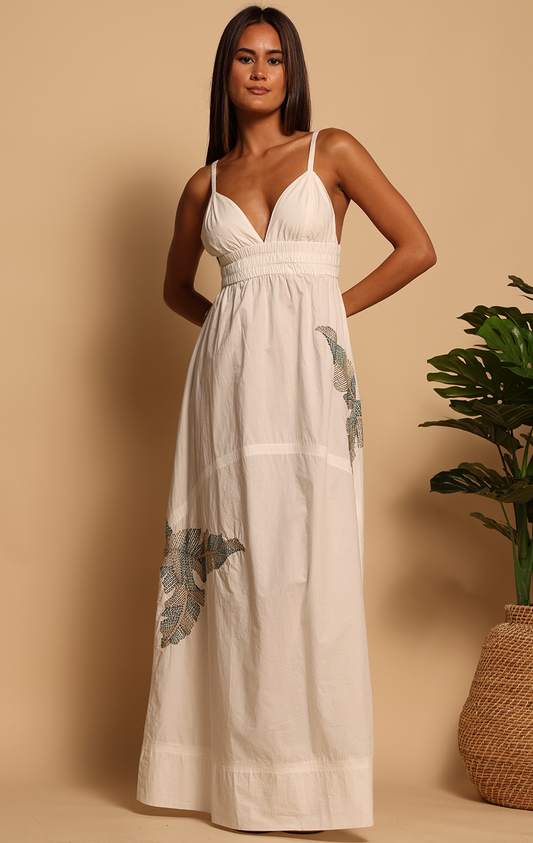 STELLA EMBROIDERED MAXI DRESS