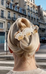 Hand-Painted Seashell Lay Down Hair Clip Eco-Friendly