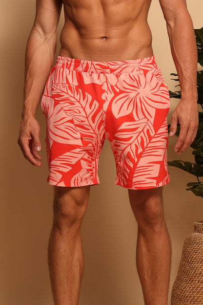 TIDEWATER LOUNGE BOARDSHORT - CORAL PALMS - S