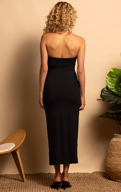 SELENA STRAPLESS TUBE DRESS - BLACK - XS