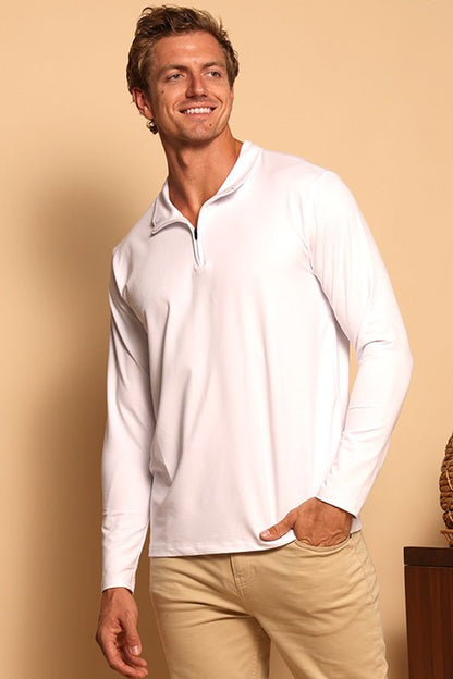 1/4 ZIP PULLOVER - WHITE - S