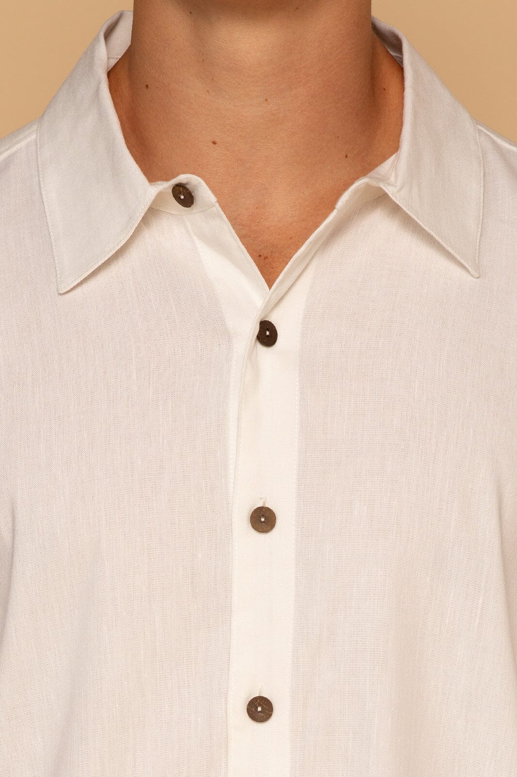 CHARLES LINEN CAMP SHIRT - WHITE - S