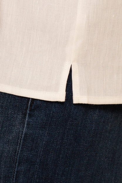 CHARLES LINEN CAMP SHIRT - WHITE - S