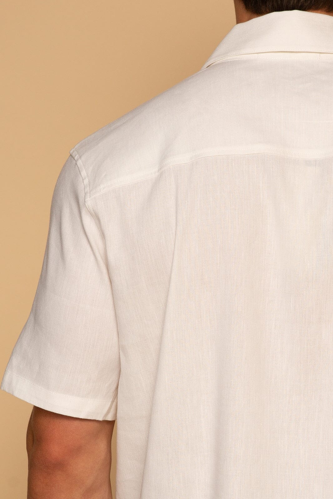 CHARLES LINEN CAMP SHIRT - WHITE - S