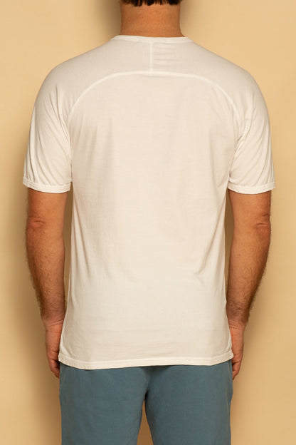 ORGANIC MENS HENLEY - WHITE - S