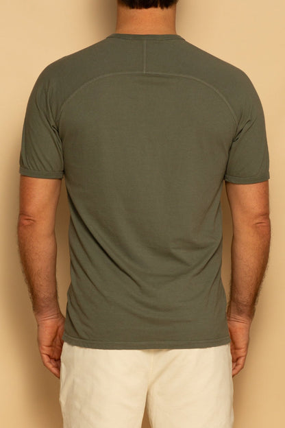 ORGANIC MENS HENLEY - THYME - S