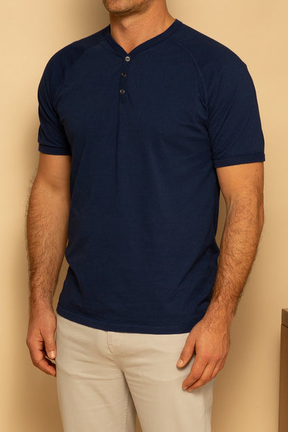 ORGANIC MENS HENLEY - ECLIPSE - S