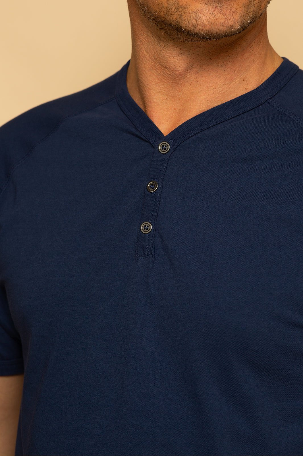 ORGANIC MENS HENLEY - ECLIPSE - S