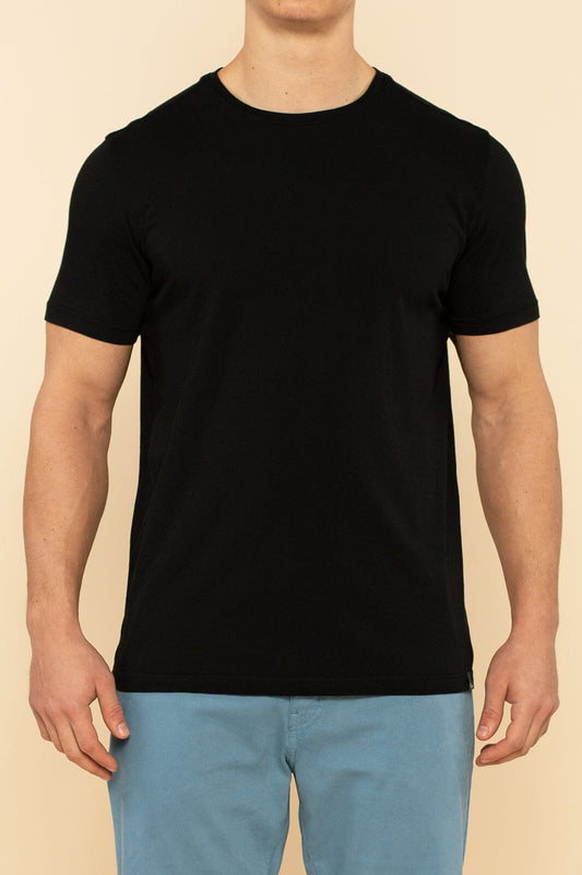 CREW NECK TEE - S - BLACK