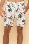 Tan Tidewater Volley Boardshort With Beach Pattern