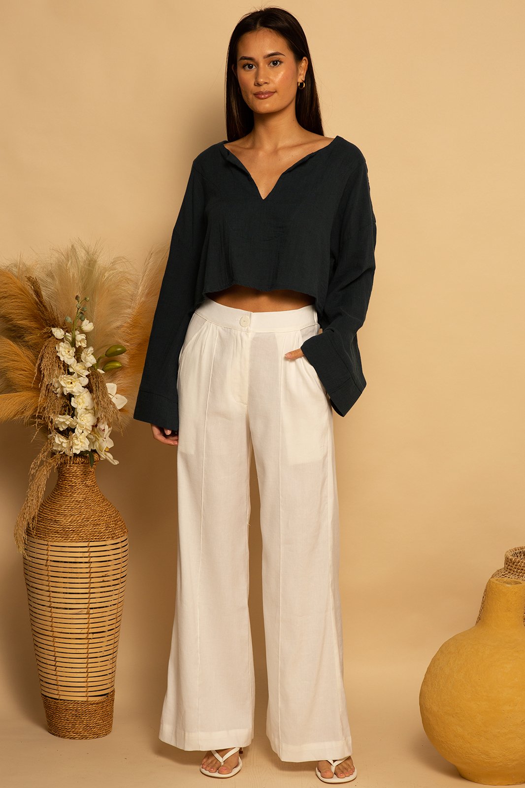 TROUSER PANT - WHITE - XS