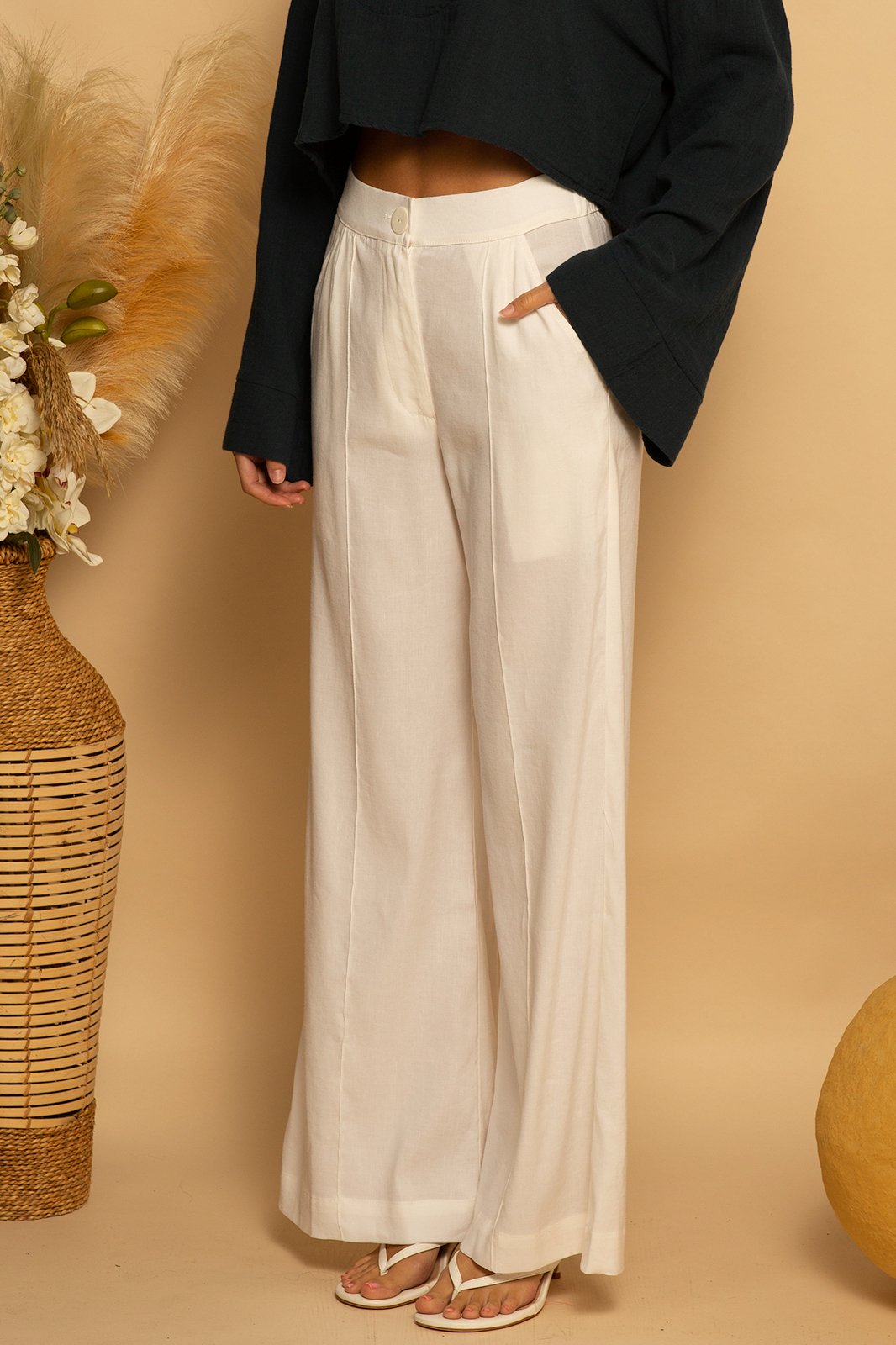 TROUSER PANT - WHITE - XS